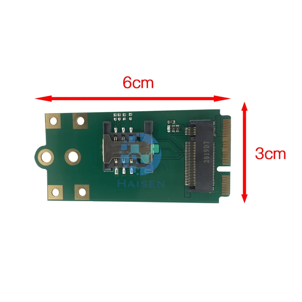 HAISEN M.2 to MINIPCIE Adapter Board Suitable for 52*30mm/42*30mm B-key Modules 60mm*30mm*1.2mm