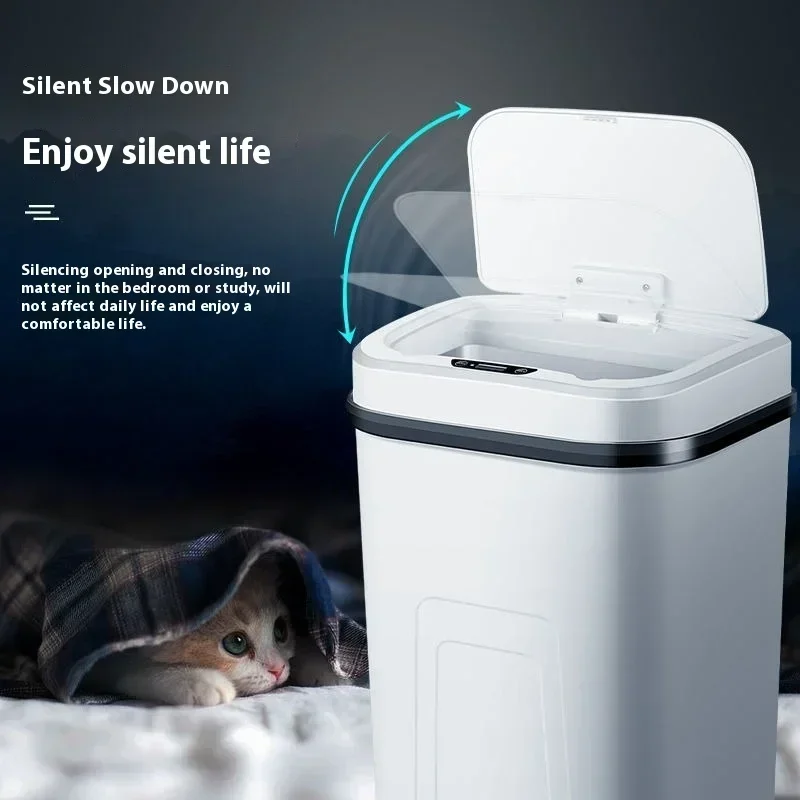 Z15L Smart Trash Can Automatic Sensor Dustbin Touchless Bin Kitchen Bathroom Waterproof Bucket Garbage With Lid Home Wastebasket