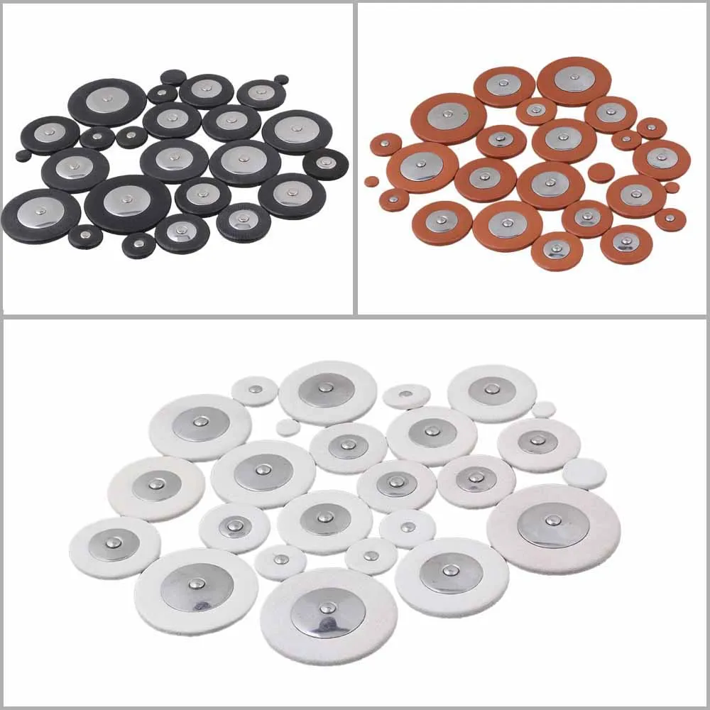 Set of 25 Tenor Saxophone Woodwind Leather Pads 3 colors orange Black  white