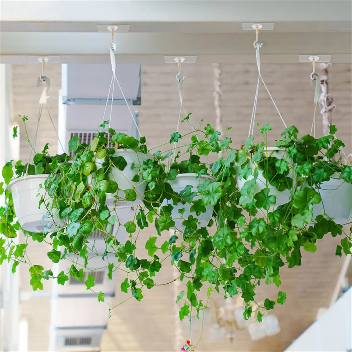ABVS Adhesive Ceiling Hooks,10Pack Ceiling Hanger Hooks,Sticky Ceiling Hooks Hold 5kg,Hooks for Hanging Plants,Lanterns