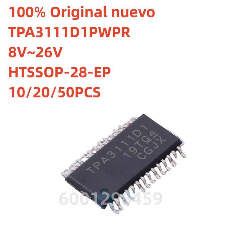 

100% original nuevo 10pcs - 50pcs TPA3111D1PWPR HTSSOP-28 mono Class D audio amplifier chip