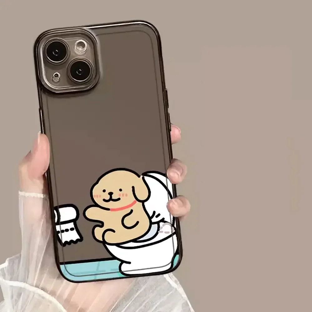Cute Cartoon Dogs Couple Phone Case for IPhone 11 14 15 16 Pro Max Clear Soft Cover for Iphone 12 13 Mini XS MAX XR Fundas
