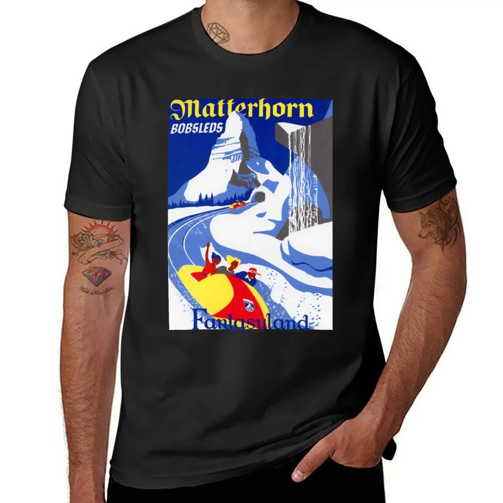 Matterhorn Bobsled Ride 1959 T-Shirt boys animal print graphics fitted t shirts for men