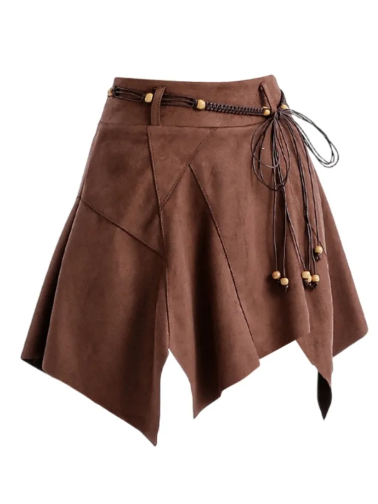 Jupe asymétrique taille haute pour femmes, nouvelle collection automne hiver, petite taille, amincissante, Anti-lumière, Sexy, ligne a, jupe ort