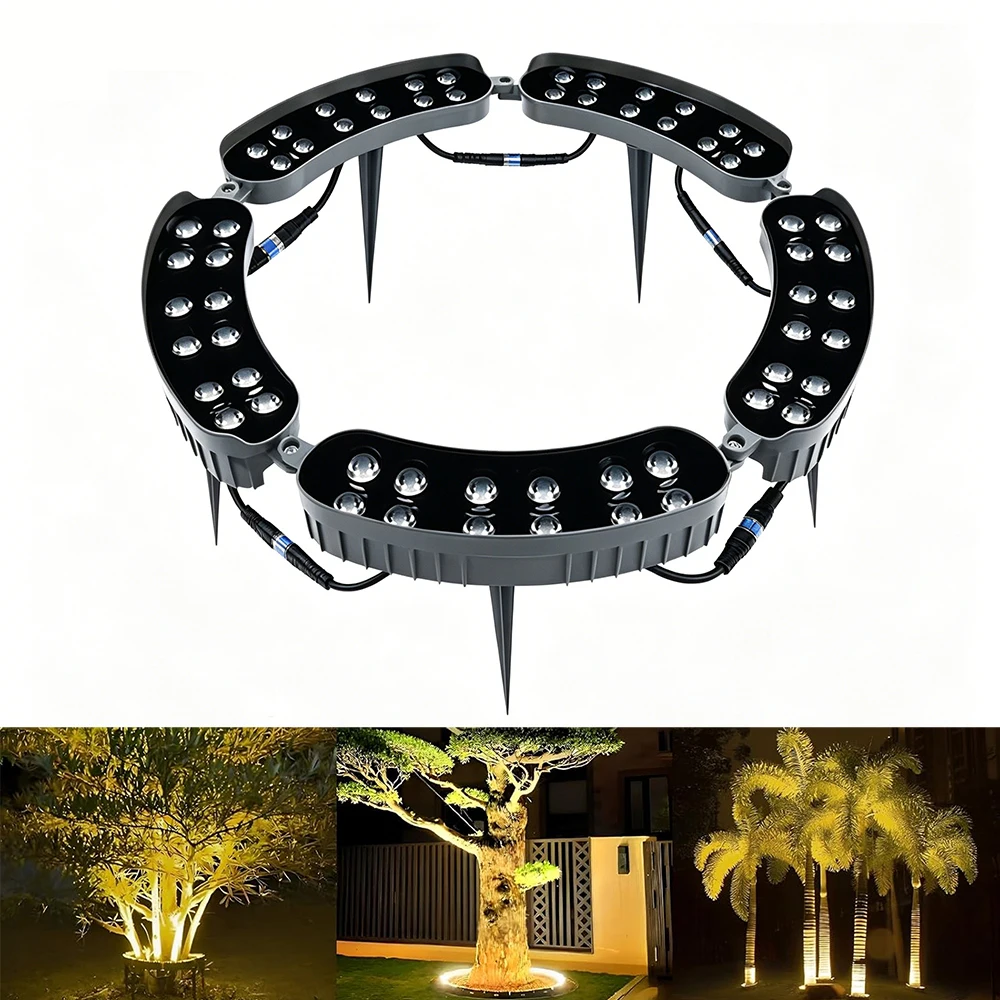 

F2 LED Ring Tree Light AC220V Outdoor Waterproof Palm Tree Uplight Adjustable Tree Ring Landscape Lighting Garden Yard Pathway