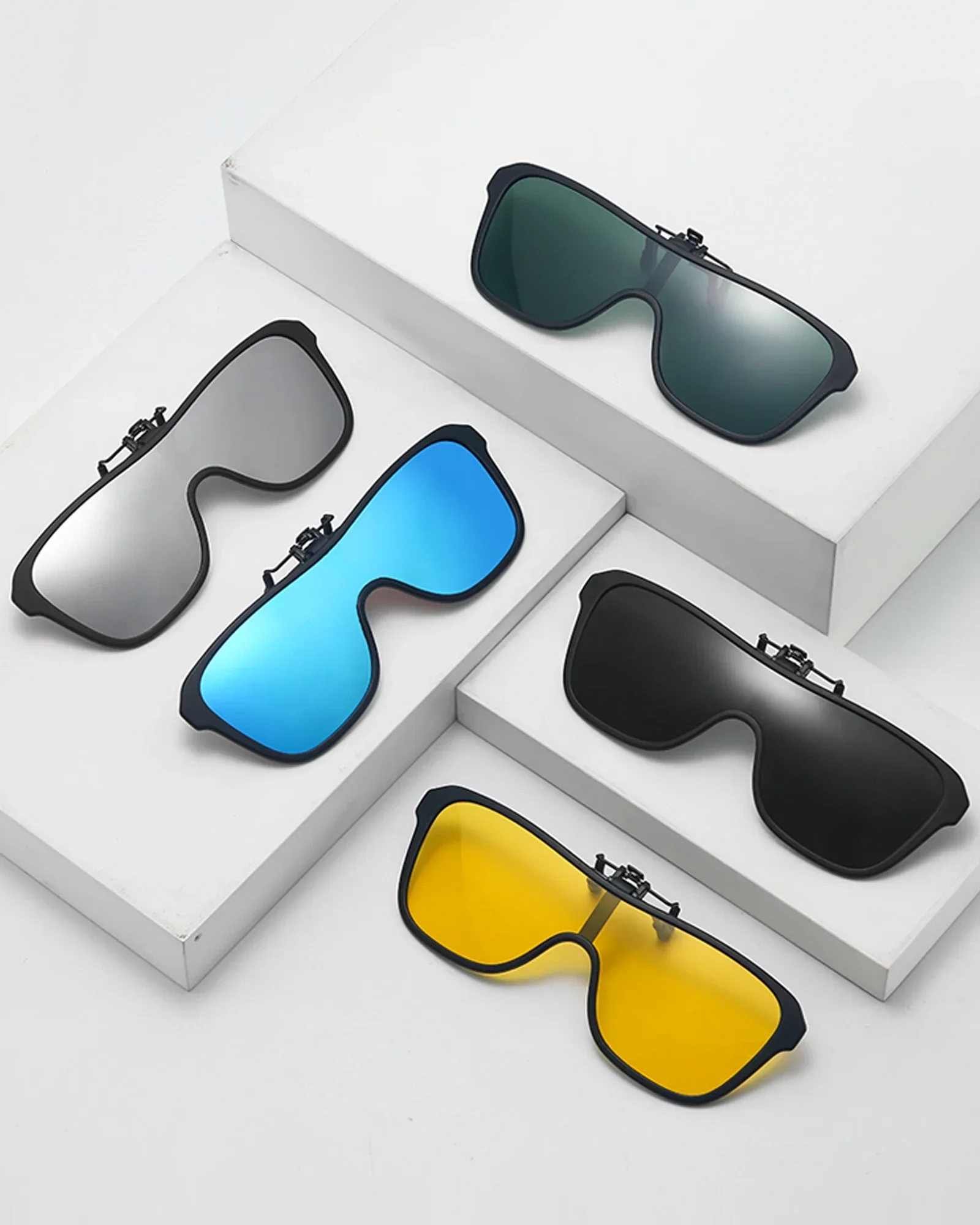 VEITHDIA Neuerscheinung Clip-On Klappbare Sonnenbrille Outdoor-Clip Polarisierte TAC UV400 Linse Schutzclip Geeignet für Brillen VXK1 – Detail 2