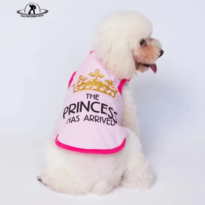 Crown Princess Letter Printed Pet Dog Hoodie Cotton Dog Clothes for Small Dogs Winter Dog Sweatshirt for French Bulldog Jacket