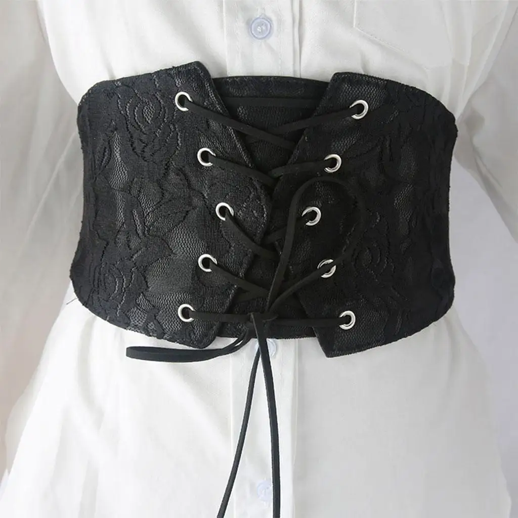 Retro Elastische Corset Brede Riem Waspie Tailleband Vastgebonden Riem Voor Vrouwen