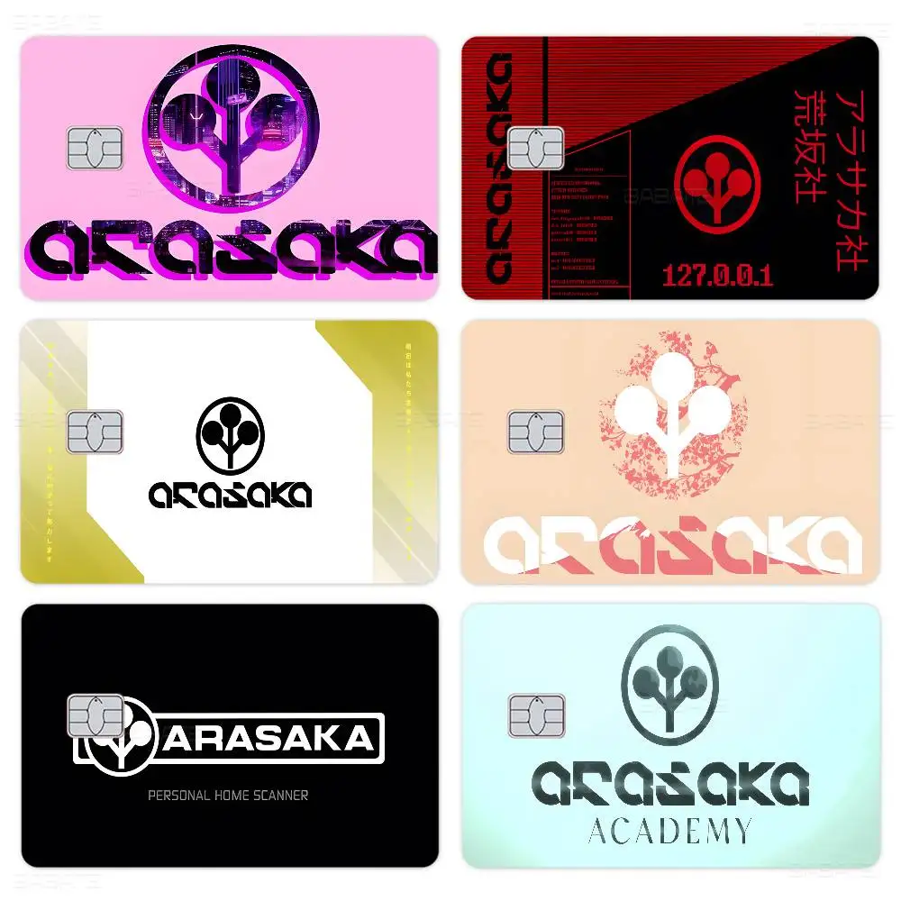 Arasaka Corporation Logo Fashion Matte Gold Silver Black Matte Film Skin Sticker Tape for Bank Credit Debit Card
