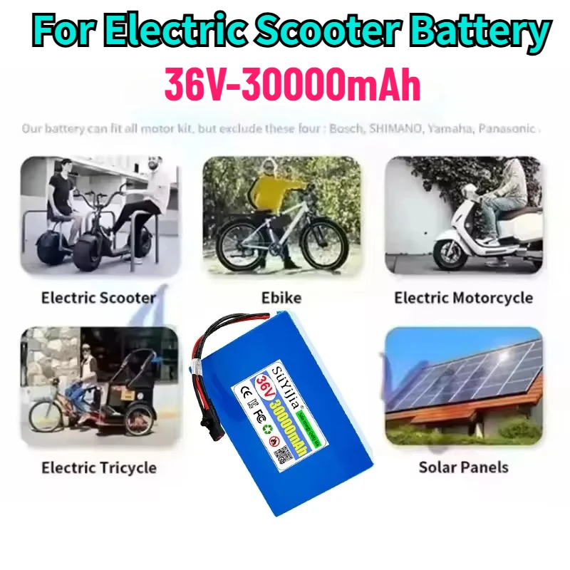 10S6P 36v 30ah Brand New Original 500-1000W Large Capacity Lithium Battery Uses Most Vehicles and Supports Product Customization