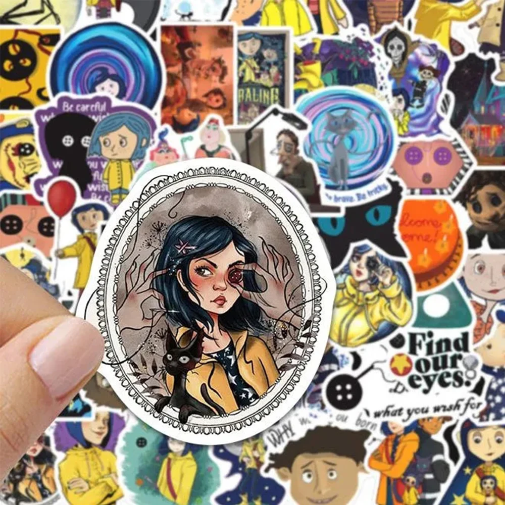 10/30/60pcs Horror Movie Coraline & the Secret Door Stickers Phone Scrapbook Suitcase Cartoon Graffiti Decals Sticker Kids Toys