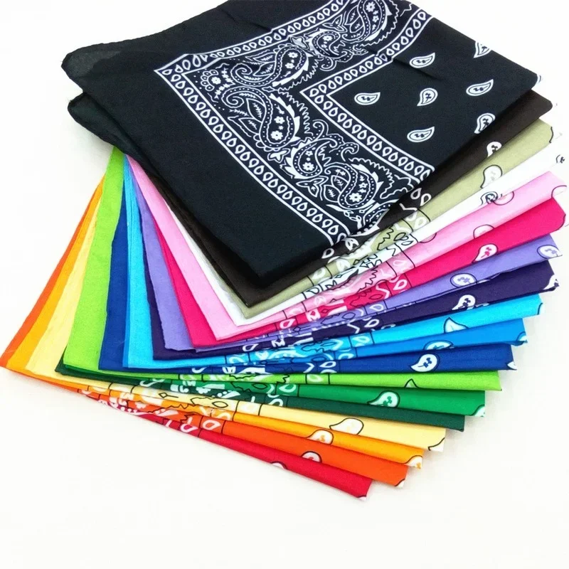 Fashion Unisex Bandana Scarf Hip Hop Hiking Headscarf Wrist Wraps Cotton Square Kerchief Cashew Print Hair Accessories Turban