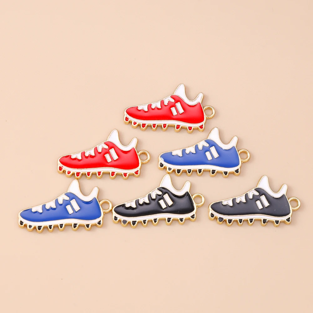 Leslie Enamel Rugby Football Badminton Racket Charms For Bracelet Keychain Necklace Sport Pendant DIY Jewelry Making Accessories