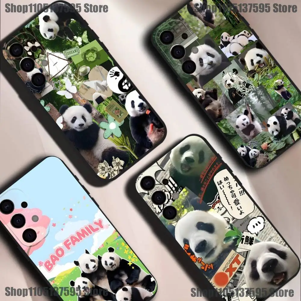 

Fubao Cute Panda Phone Case For Samsung S25,S24,S21,S22,S23,S30,Ultra,S20,Plus,Fe,Lite,5G Black Cover