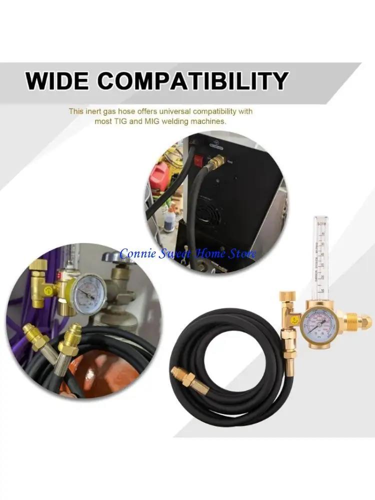 LXAF Argon CO2 Flows Meter Regulator Hose with Inert Gas Fitting Argon Flows Meter Regulator Adapter Hose Easy to Use