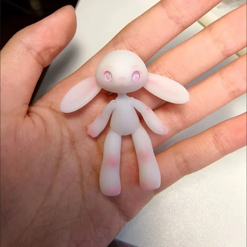 

Bjd Little Bunny, милая кукла «сделай сам», розовая игрушка для девочек, карманная полимерная шарнирная фигурка, модель Bjd, милый кролик