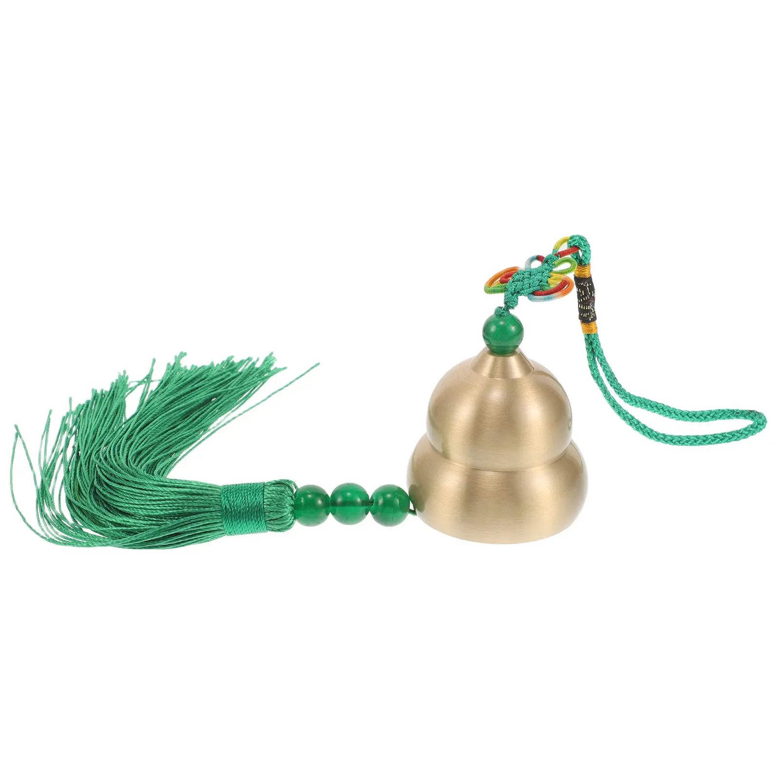 Chinese Knot Brass Wind Chime Pendant Gourd Shape Car Hanging Ornament Auto Rearview Mirror Decor Lucky Charm Relaxing Sound