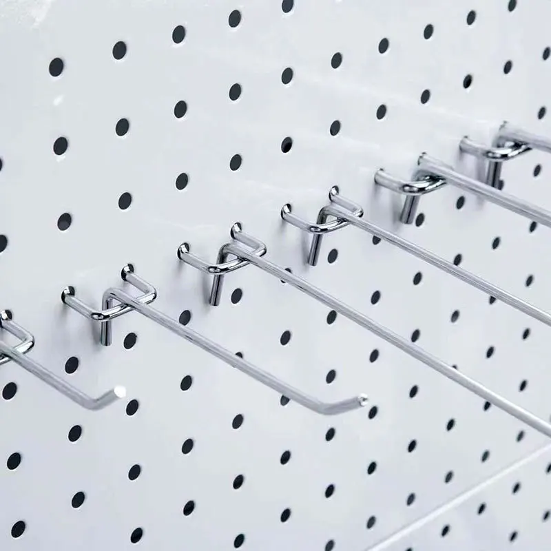 10pcs Display Hooks Retail Shop Peg Storage Metal Racks Panel Hook Goods Shelf Holder Perforated Hang Hangers Wall Pegboard Hook