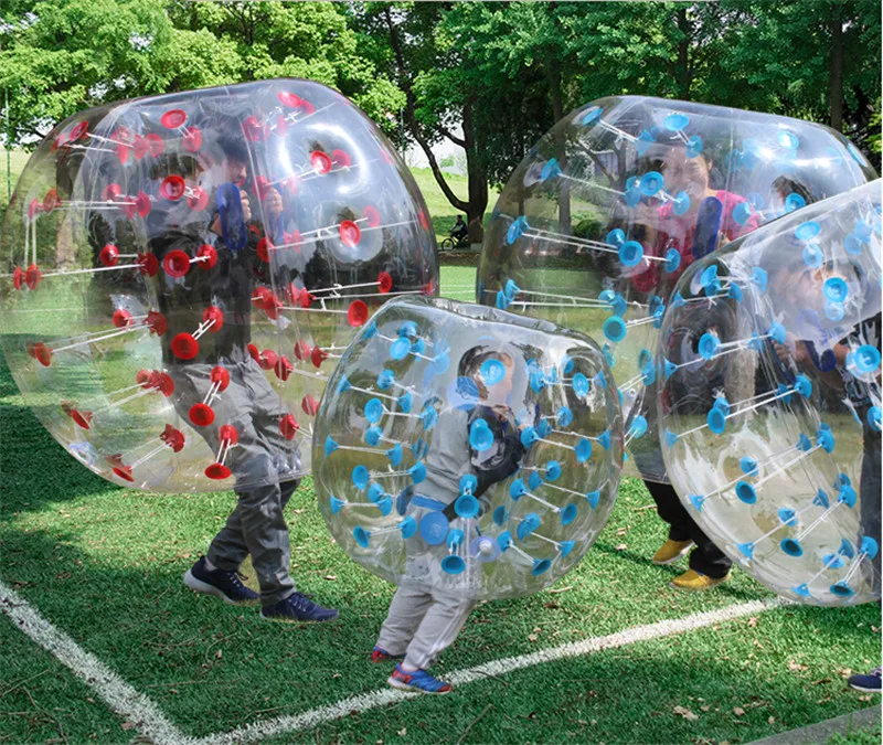 จัดส่งฟรี 0.8 มม.PVC โปร่งใสกันชนฟุตบอล 1.7M Dia Bubble ลูกฟุตบอล Zorb Ball สําหรับผู้ใหญ่