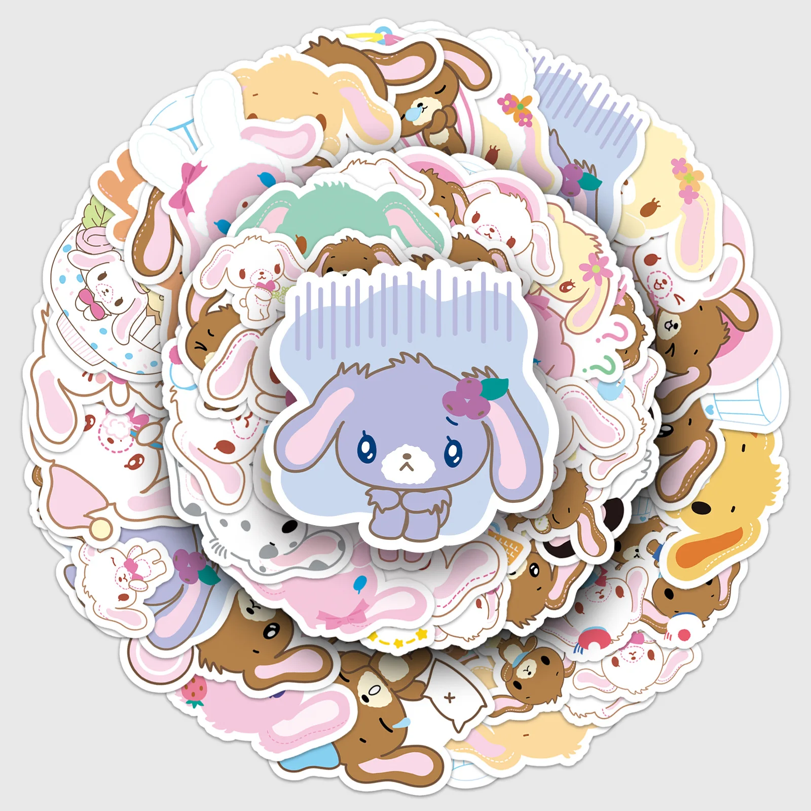 

50PCS Cartoon Sugarbunnies Graffiti Stickers Cute Sanrio Dessert Rabbit Guka Decorative Mobile Phone Stationery DIY Toys Sticker
