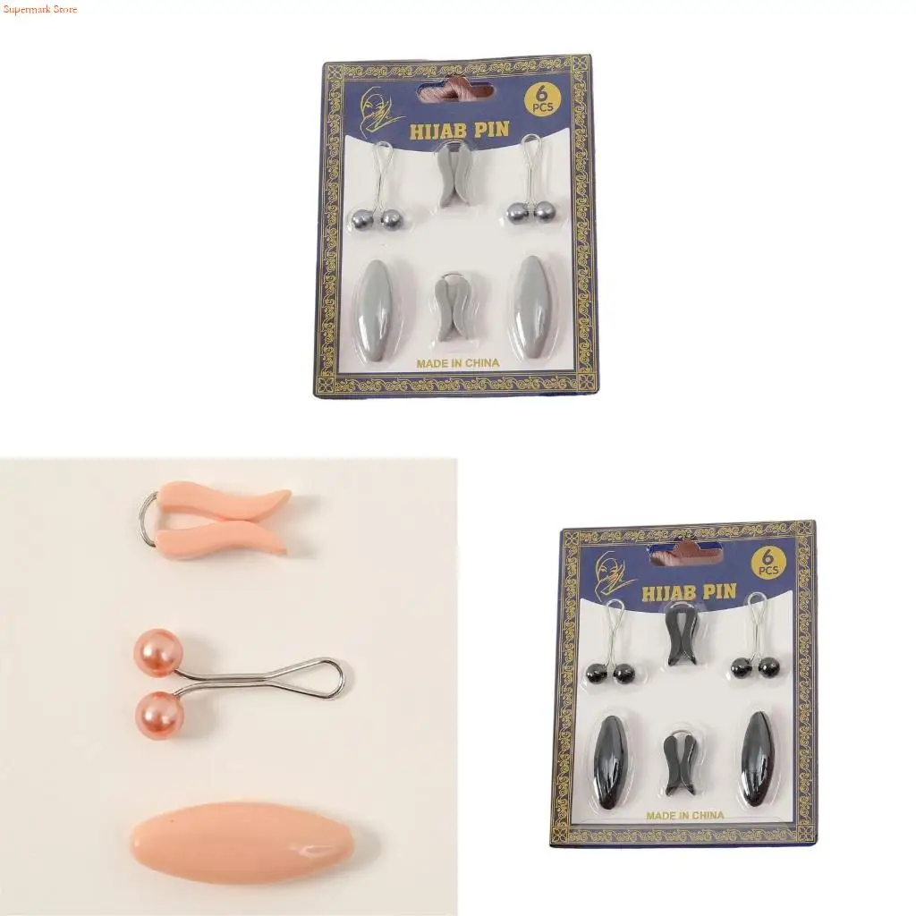 Q5WE Headscarf Pearls Clip Suit Scarf Clip Artificial Pearls Brooch Pin Shirt Clip for Various Occasion