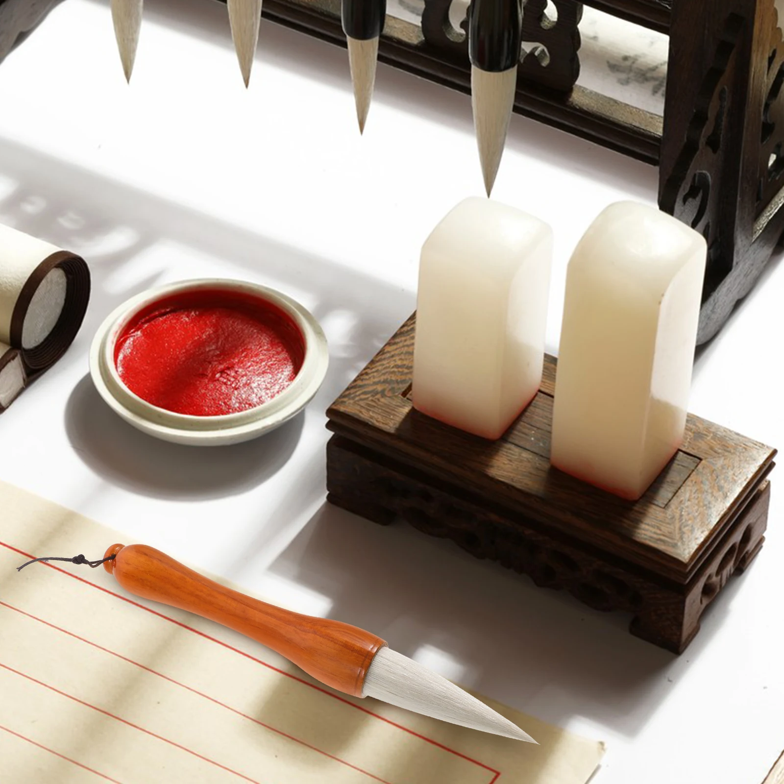 

1Pcs Ink Brush Calligraphy Brush with Sheep Hair for Beginners Traditional Chinese Calligraphy Tool