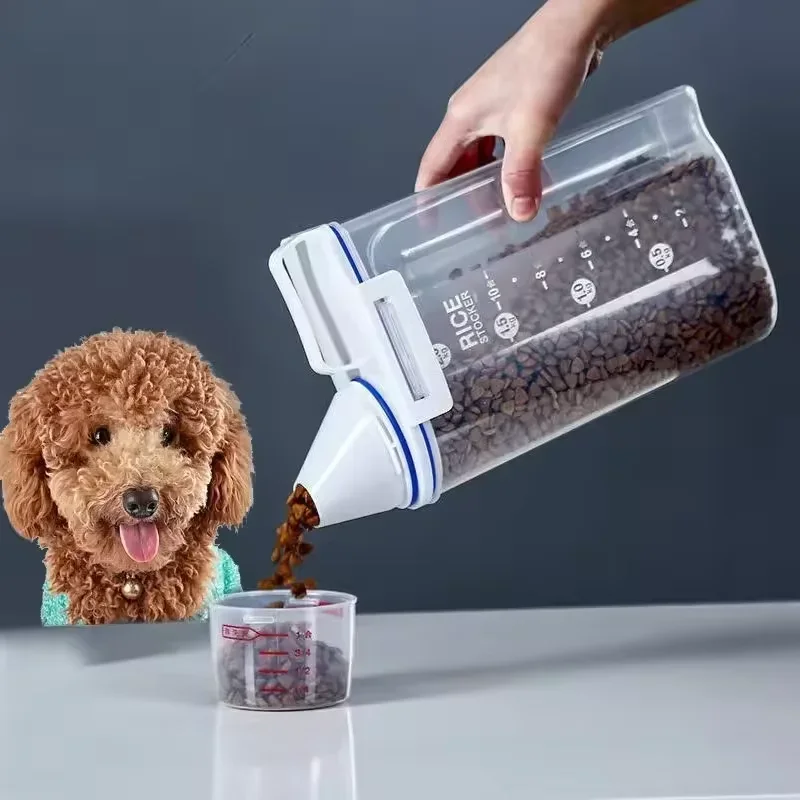 Hundefutter Lagerung Eimer Tiernahrung Getreide Lagerung Tank Küche Lagerung Reis Box Katzenfutter Getreide Versiegelt Glas Hund Katze Zubehör