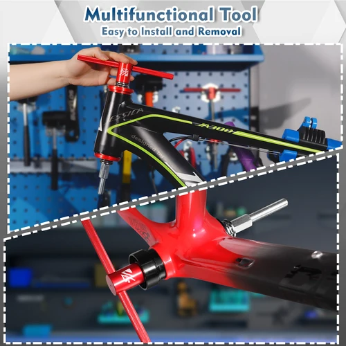 Imagen 2 del producto BUCKLOS-extractor de rodamientos de bicicleta, herramienta de instalación, ruedas de bicicleta/cuenco, soporte inferior, juego de prensa, eje BB, Kit de reparación de marco de cola suave