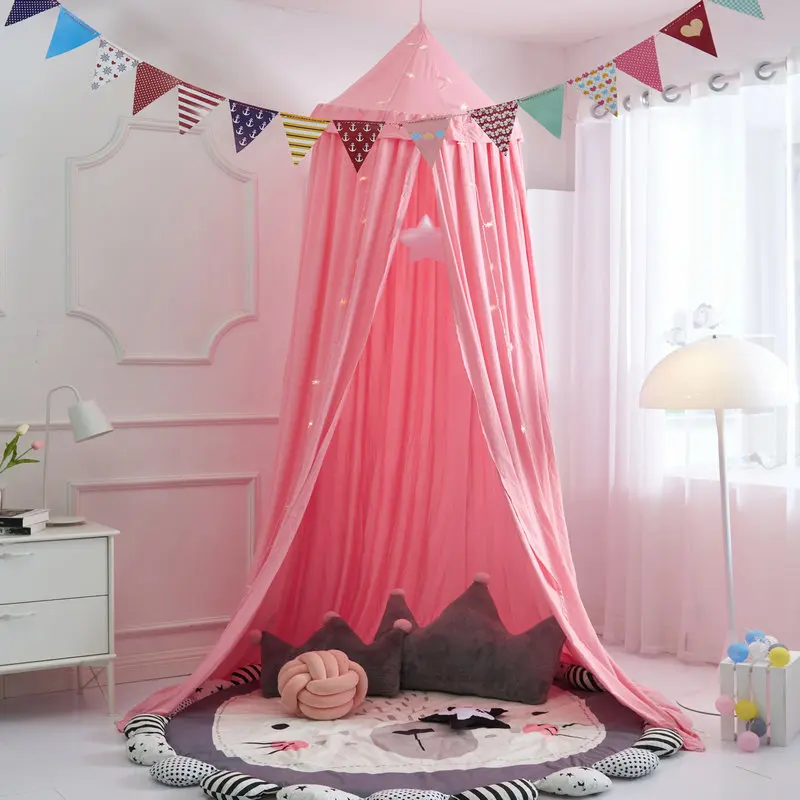 Hung Dome Mosquito Net for Baby Children Crib Bed Tent Girls Kids Bedding Living Room Decor Corner Canopy Tent Mosquito Net