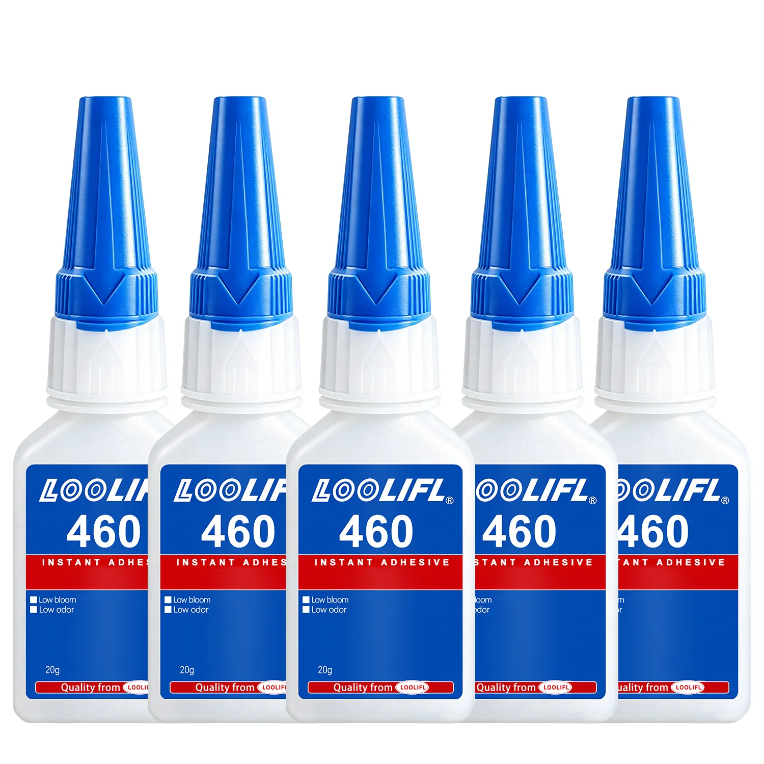 Loolifl 460 Instant Adhesive, 20g, Low-Odor, Low-Whitening Cyanoacrylate Super Glue, Comes with a Precision Dispensing Needle, Professional Strength for Instant Bonding, Suitable for Universal Repair of Plastics, Metal
