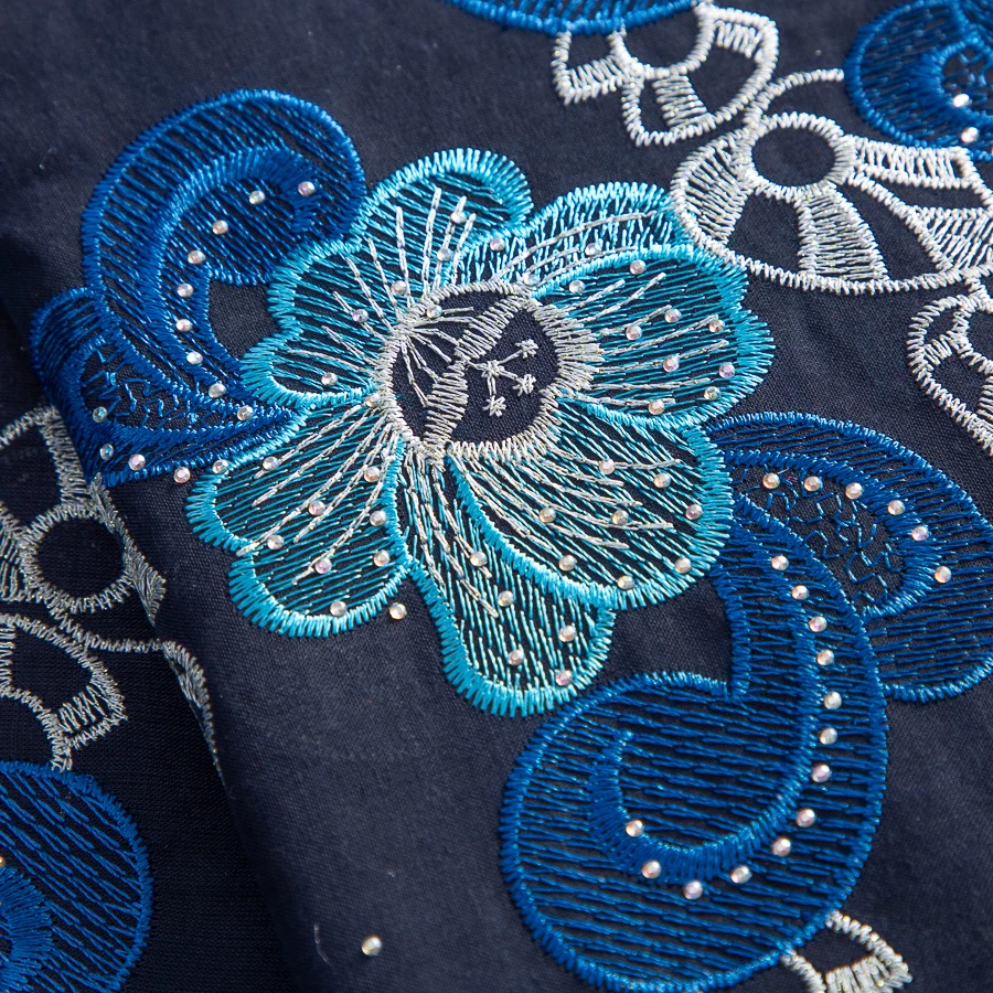 SJD LACE Swiss Luxury Lace High Quality Fabrics 2025 Latest African Cotton Lace with Stones for Sewing Evening Party Dress A3253