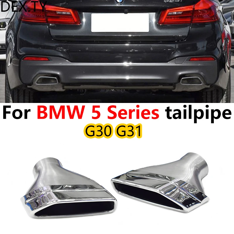 

1 pair for 2018 to 2023 BMW 5 Series G30 G31 G38 525i 528i 530i 540i Original Rectangular Stainless Steel Exhaust Muffler