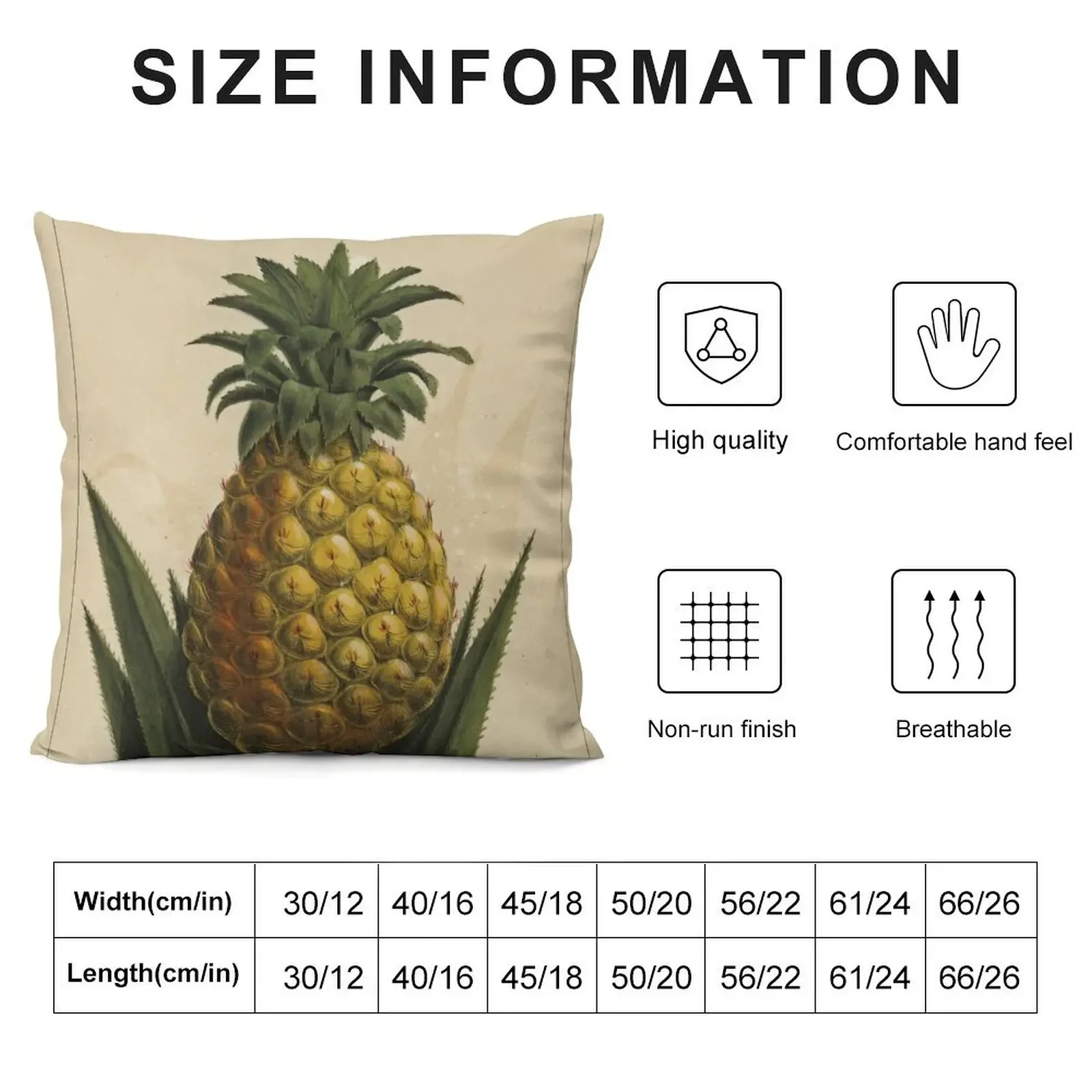 Pineapple Print Throw Pillow sleeping pillows Pillow Cases Decorative Cushion Covers For Living Room Couch Cushions pillow