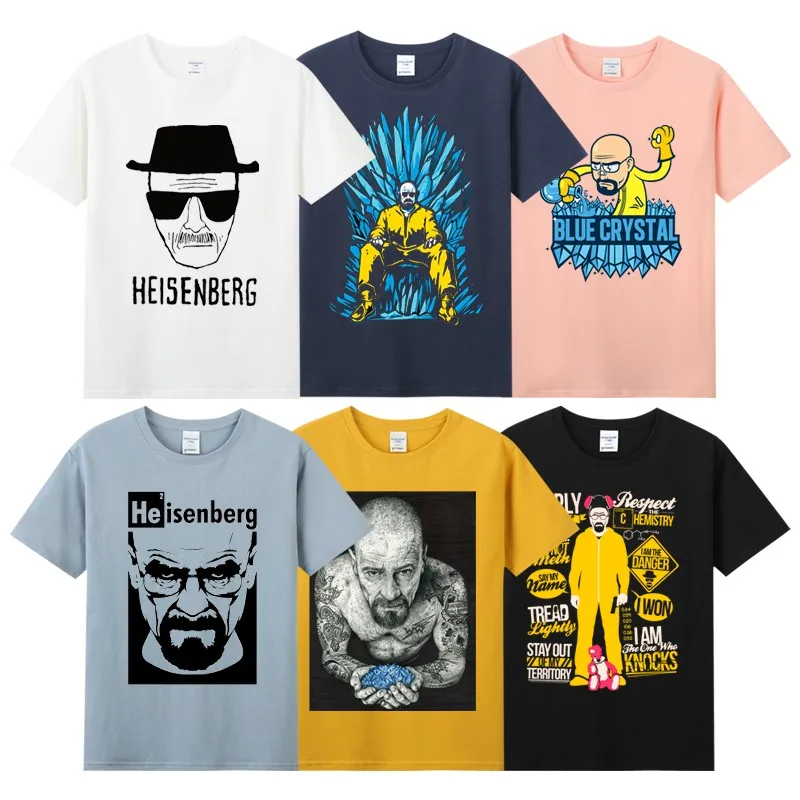 

Summer Cotton Round Neck Short-sleeved T-shirt Men's Plus Size Bottoming Shirt American Drama, Breaking Bad, Gus, Heisenberg