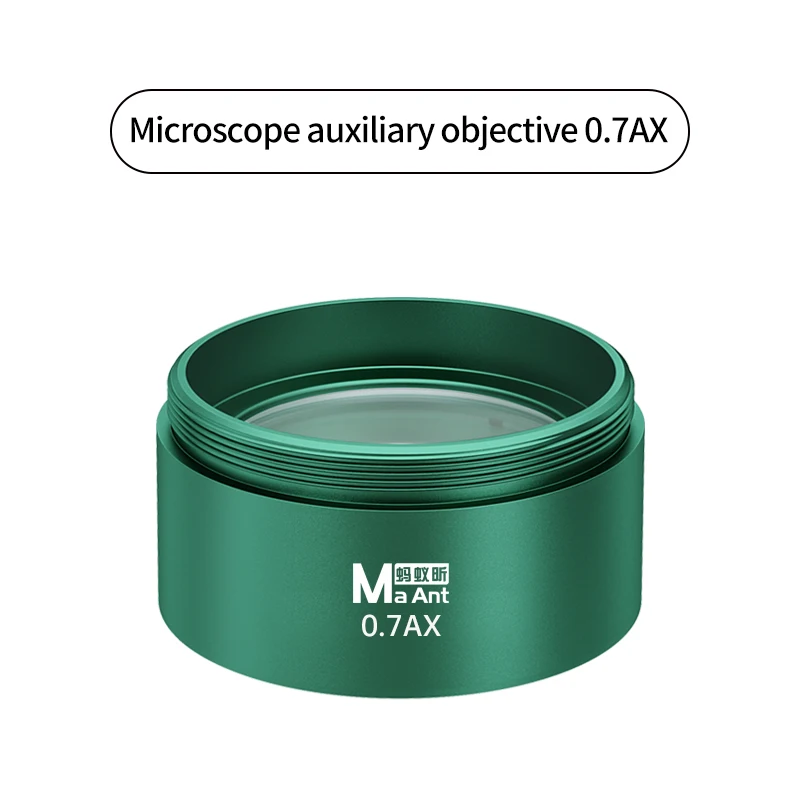 Maant 0,5X 0,7X hulpobjectievelens voor trinoculaire stereomicroscoop, zoomlens, Barlow-lens, glazen lens voor camera.