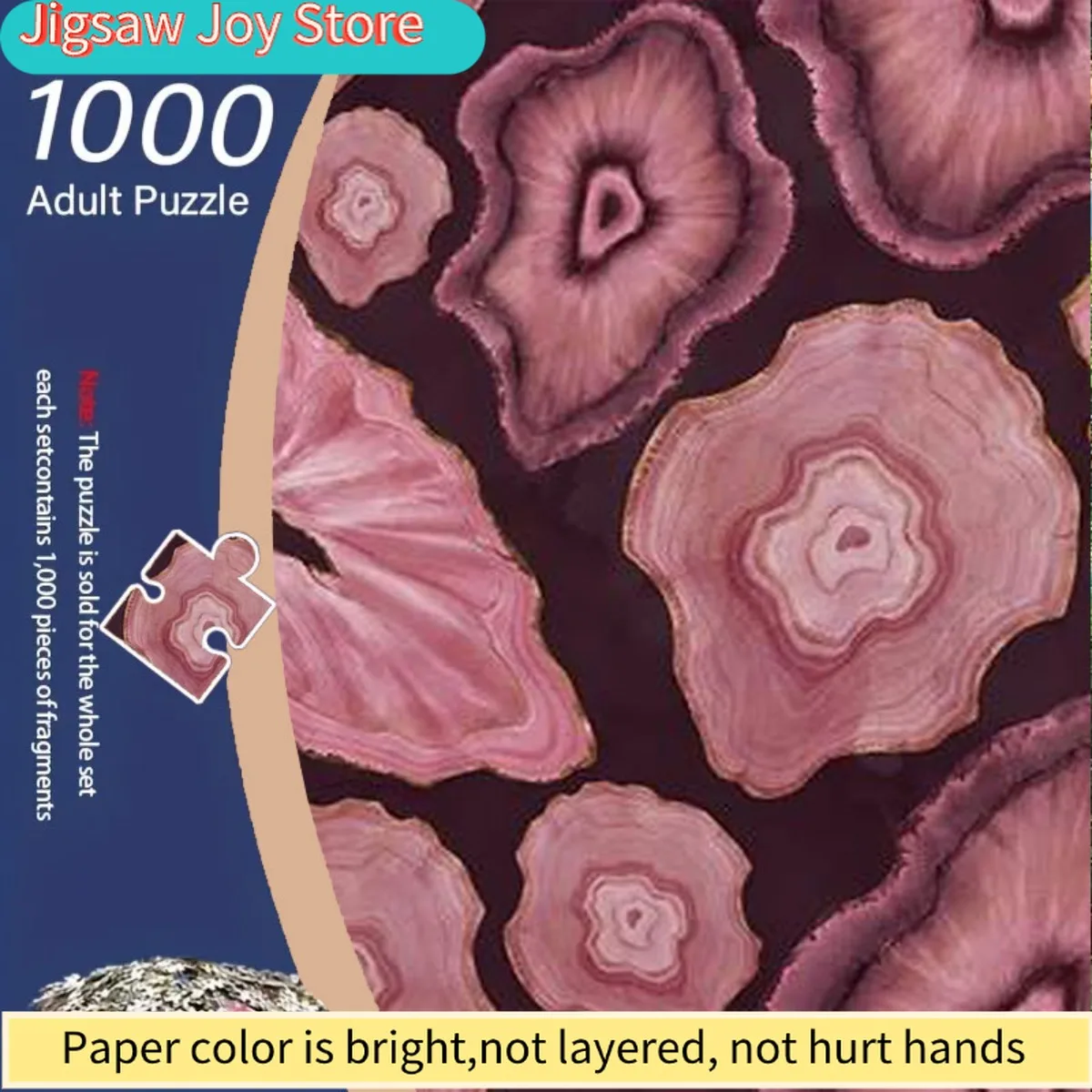 

Пазл для взрослых - Неправильной формы ломтики агата, расположенные неравномерно на темном фоне. Подходит для образовательных и развлекательных мероприятий, а также для любителей рукоделия.