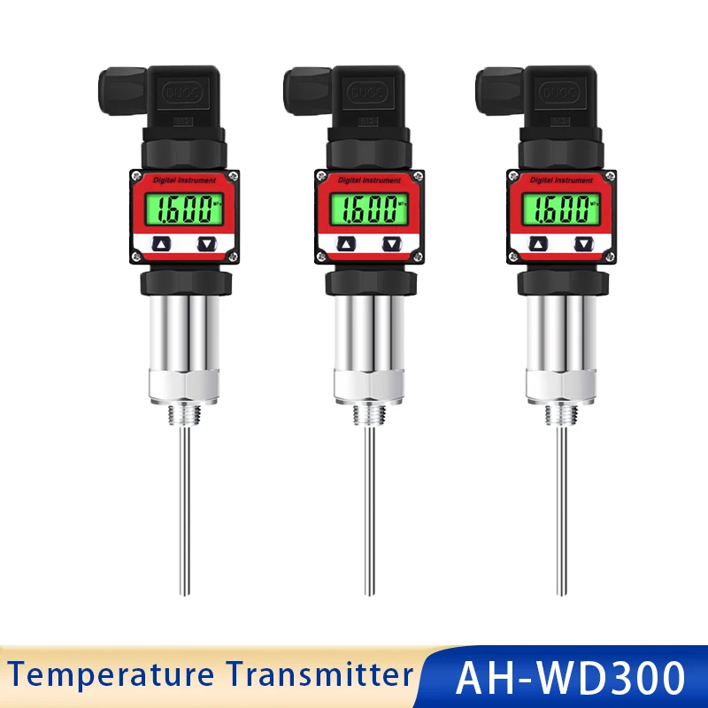 

Plug-in Temperature Transmitter LCD Display PT100 4-20mA 0-5V 0-10V Output DC24V Power Supply RTD Temperature Sensor