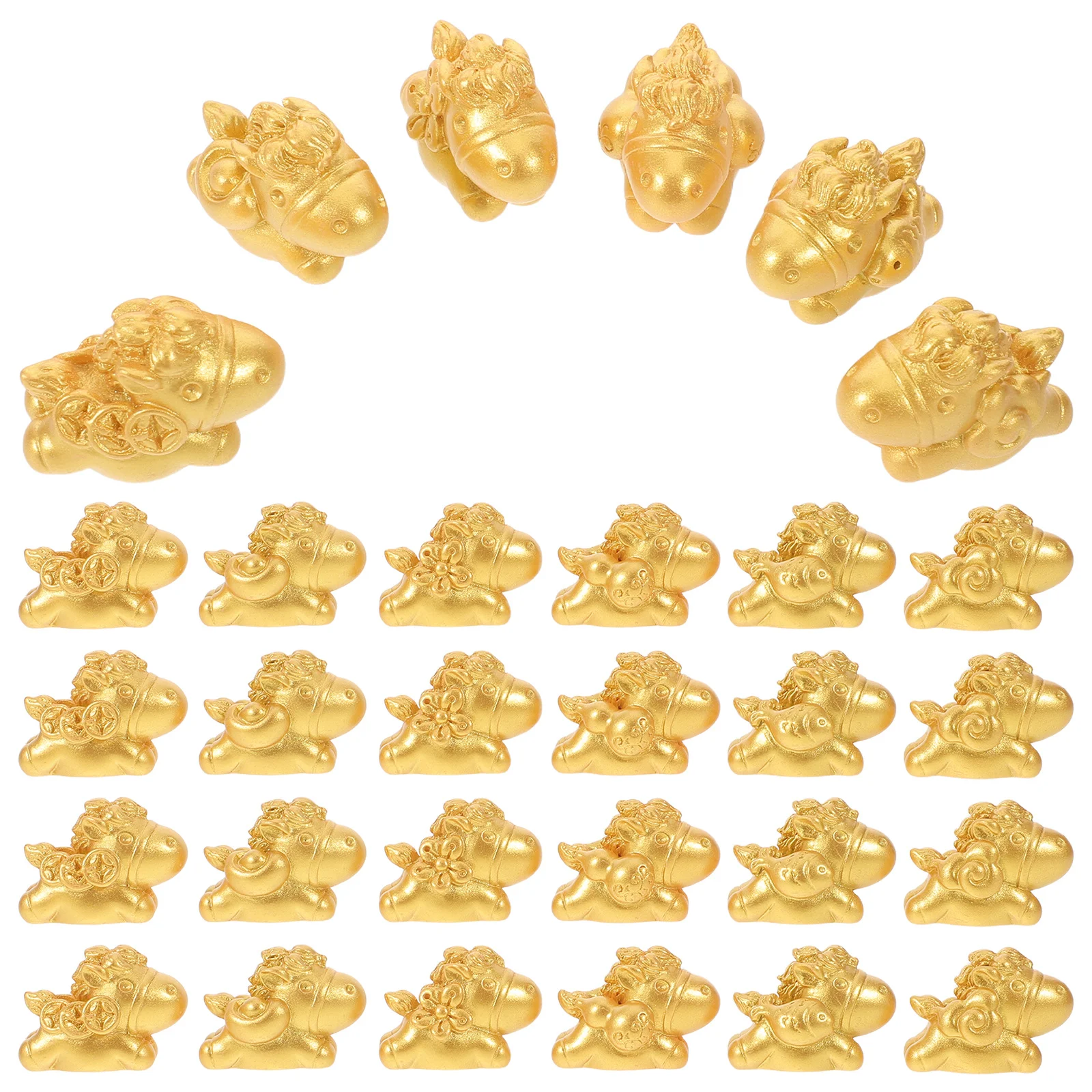 

30Pcs Mini Zodiac Horse Resin Decorations Desktop Home Decor Year of The Horse 2026 Chinese New Year Statue Sculpture