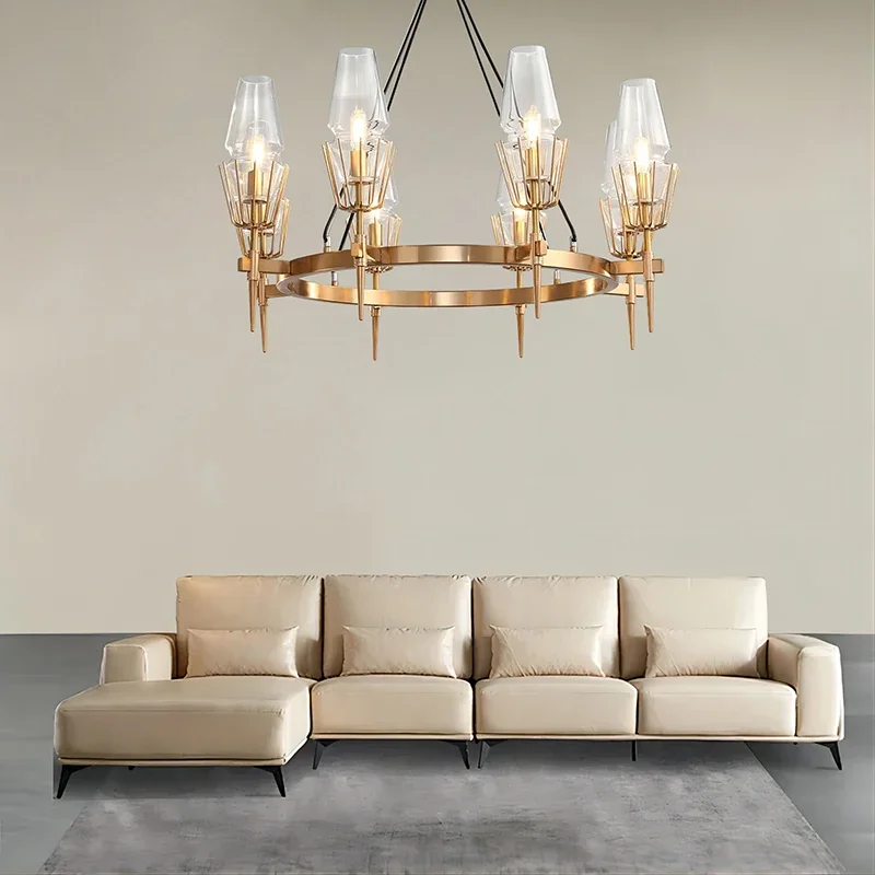 

Post Modern Luxury Led Gold Lustre Glass Chandelier Room Decor Pendant Lamp Living Dining Bedroom villa Indoor Lighting Fixtures