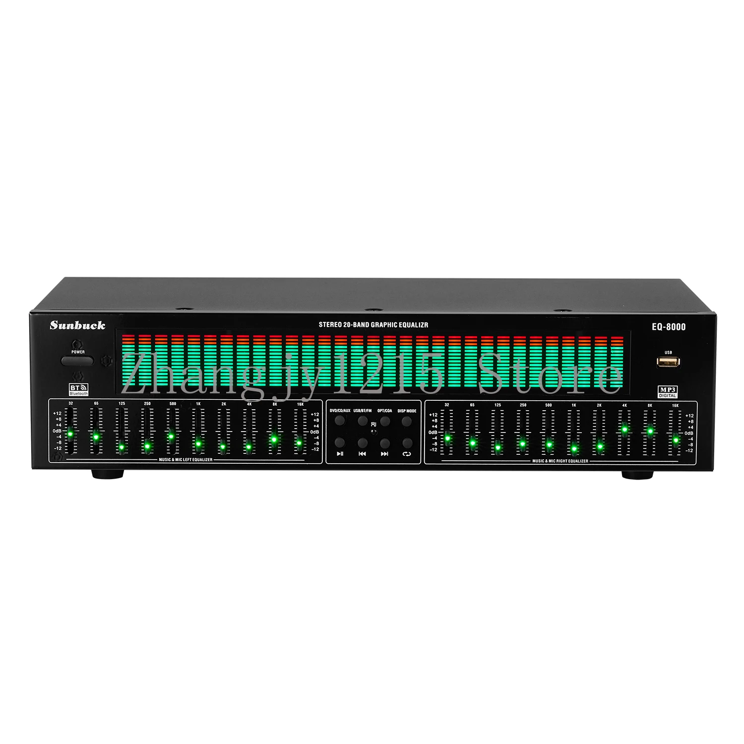 Professional EQ equalizer Bluetooth U disk radio fiber optic coaxial digital audio decoding fever preamp player