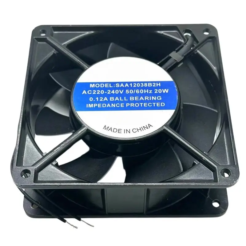 【ESSENTIALS 】SAA12038B2H 120X120x38mm Efficient 2-Wire Design AC 220V 20W 0.12A Fan, For Server Cooling