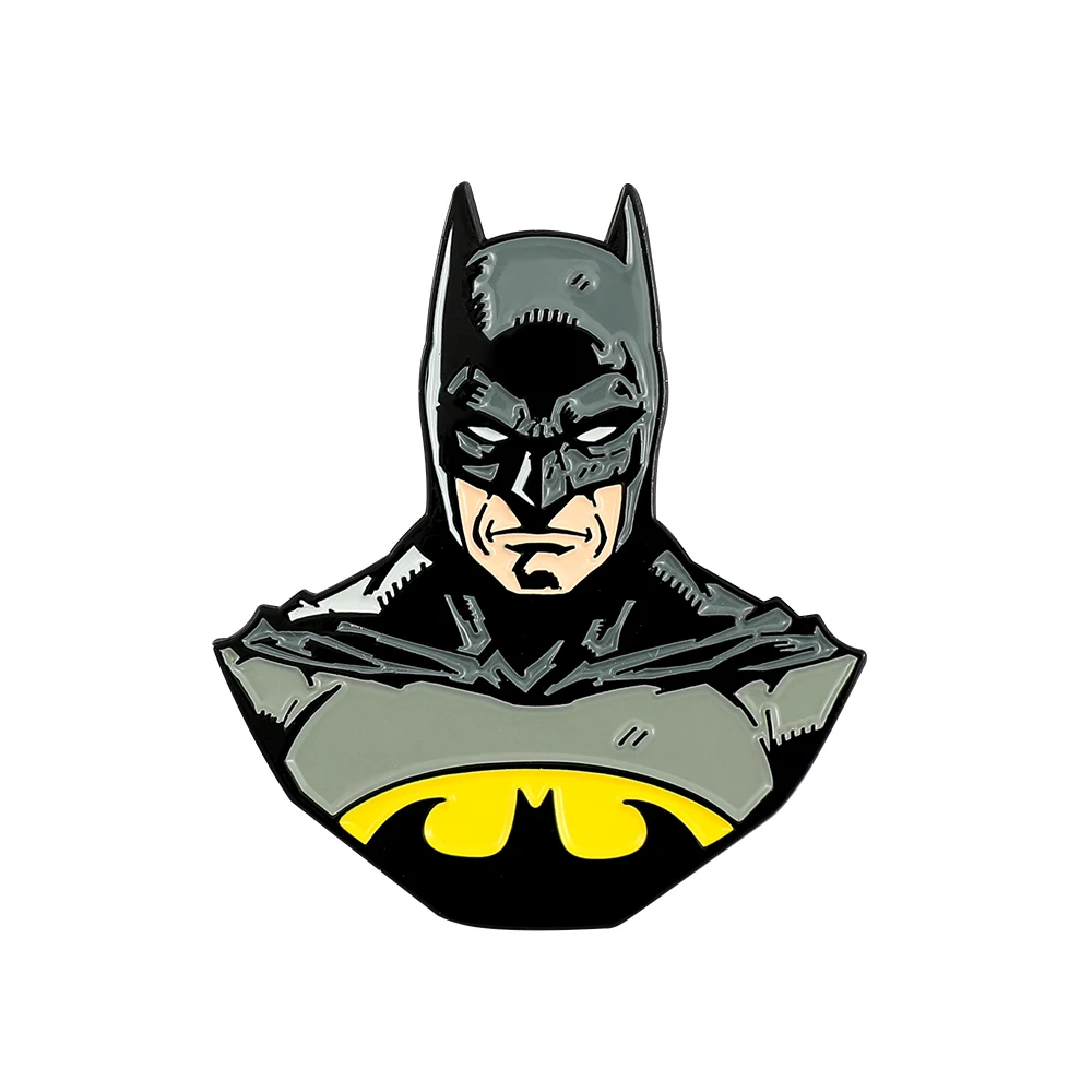 American Superhero Movie Bat Enamel Brooch Clothes Lapel Pins Bags Jeans Tie Collar Pins Cool Man Badge Jewelry Gifts