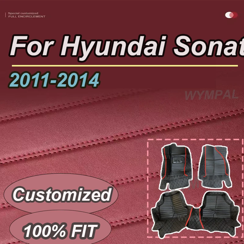 

LUXURY For Hyundai Sonata YF 2014 2013 2012 2011 Car Floor Mats Interior Auto Parts Custom Waterproof Covers Leather Accessories