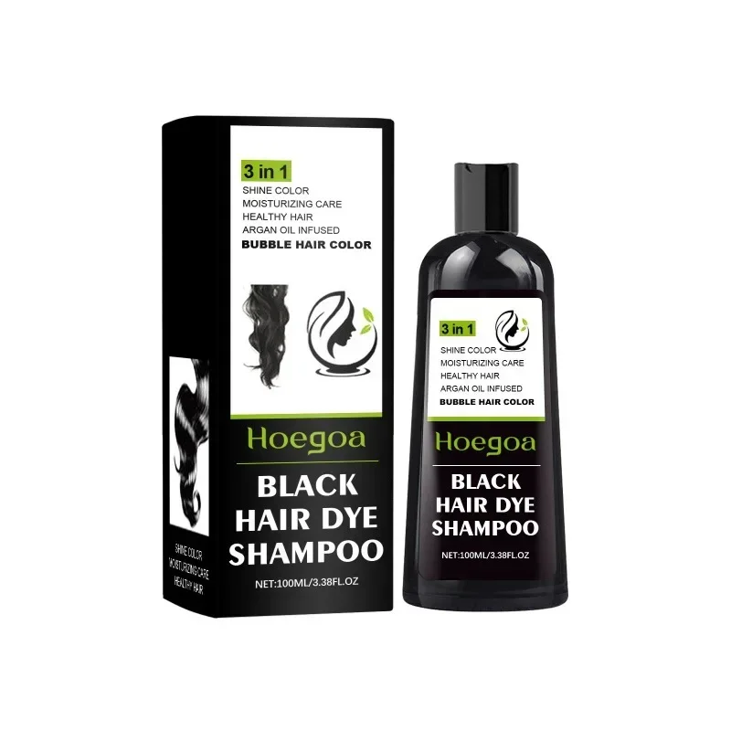 Bubble Hair Dye Shampoo Lasting Convenient Effective Covering Gray White Natural Black Nourishing Hairs Color Plants Dying Cream