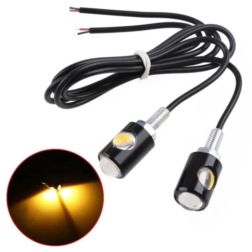 Universal Motorcycle Signal Lamp Car LED Number License Plate Light Super Bright Eagle Eye Shape Turn Indicator Accessories 1set