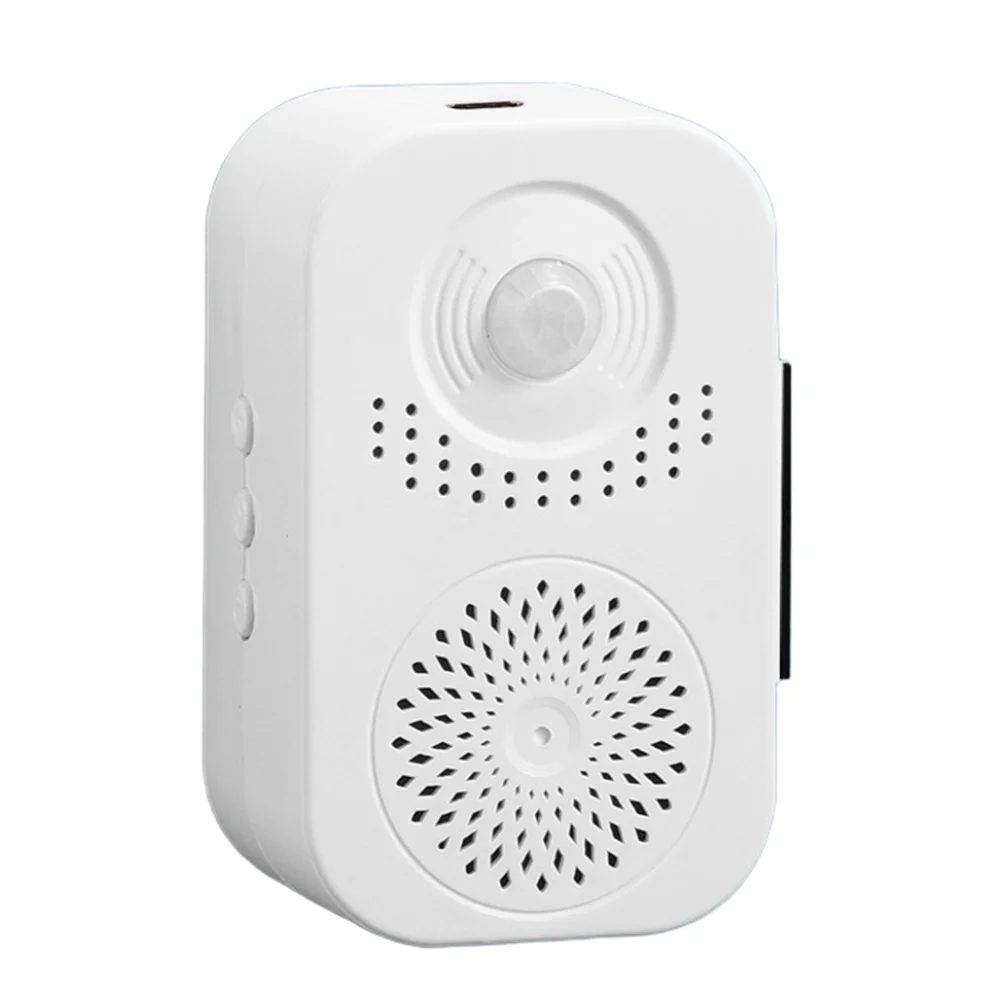 1Pcs White Motion Sensor Welcome Doorbell Recordable Voice Audio Player For Shop Entrance Security Alarm System