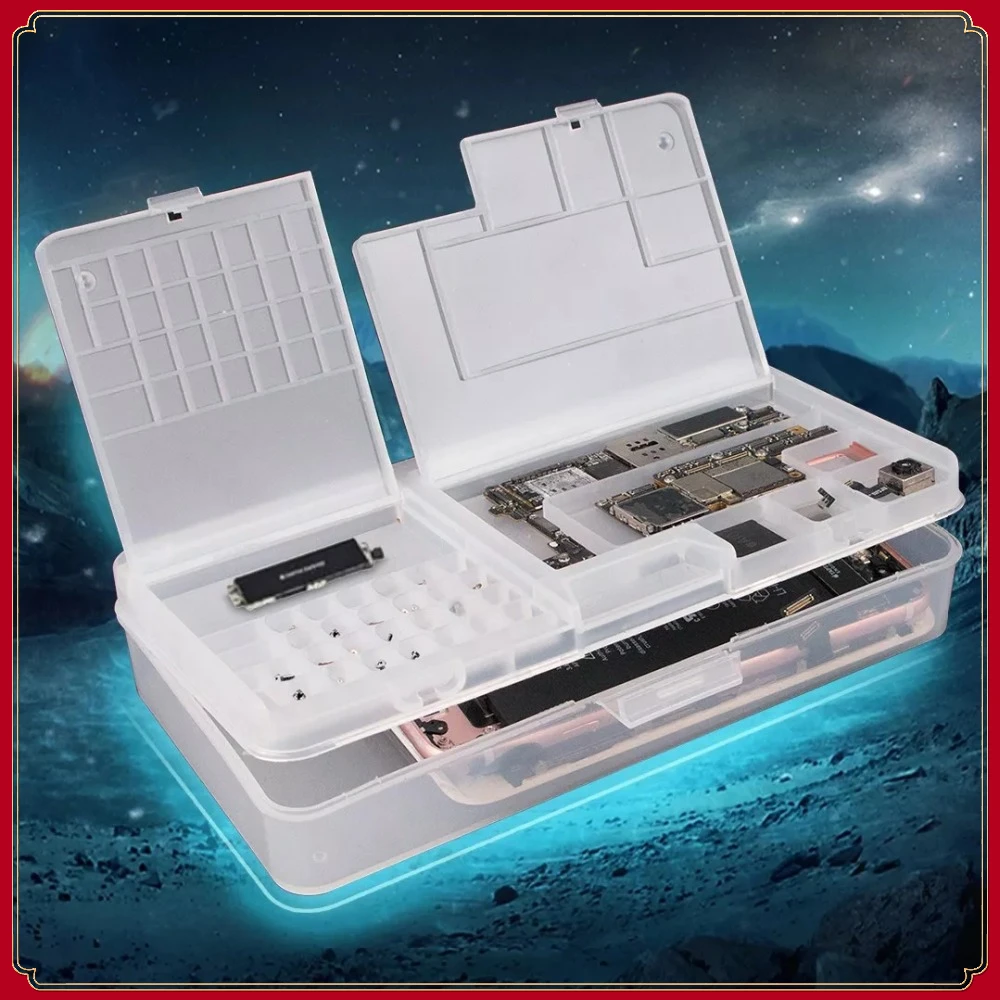 6 pcs/lot Mobile Phone Repair Tool Box Storage Box for iPhone Motherboard Component Storage Case Container Outillage