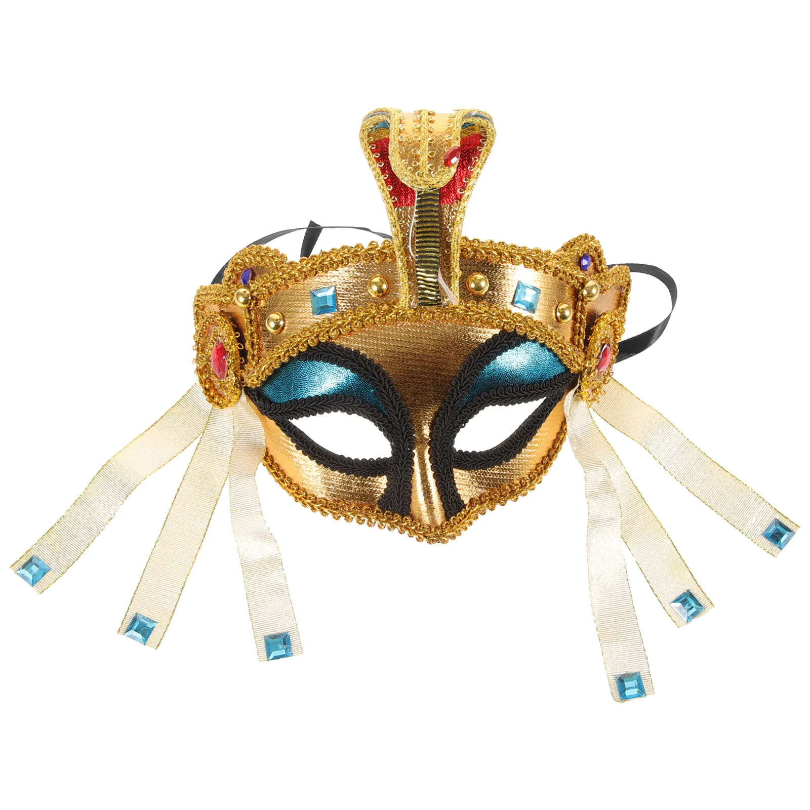 هالوين مصر نمط نصف وجه امرأة للحزب تأثيري كرنفال مهرجان زي ملحق ثعبان قناع حفلة تنكرية فريدة من نوعها مضحك