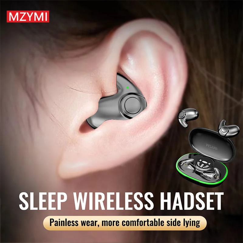 MZYMI MD558 Ultra-Thin Wireless Sleep Earphone Mini Invisible Bluetooth Sleeping Headset Noise Reduction Stereo Headset With Mic