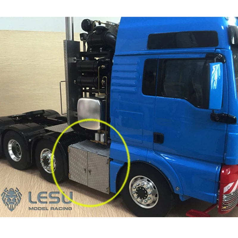 RC LESU 1/14 Metal Aluminum Alloy Simulation Tool Box for Tamiya Hydraulic Excavator Loader Dump Truck Tripper DIY Parts